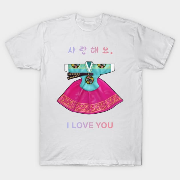 I Love You Hanbok T-Shirt by Anicue